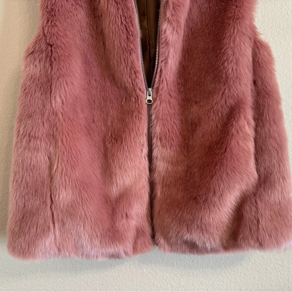 J. Crew Faux Fur Zip Vest Pockets
